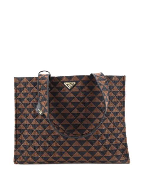 Symbole Shopper Jacquard Horizontal tote bag by PRADA 