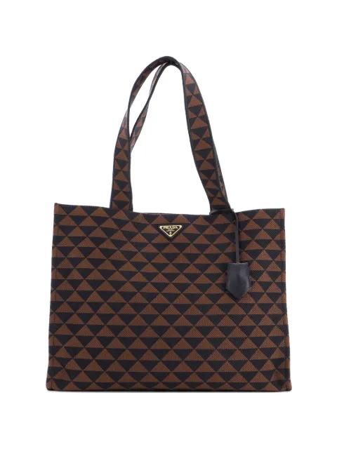 Symbole Shopper Jacquard Horizontal tote bag by PRADA 