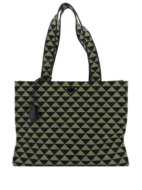 Symbole Shopper Jacquard Horizontal tote bag by PRADA 