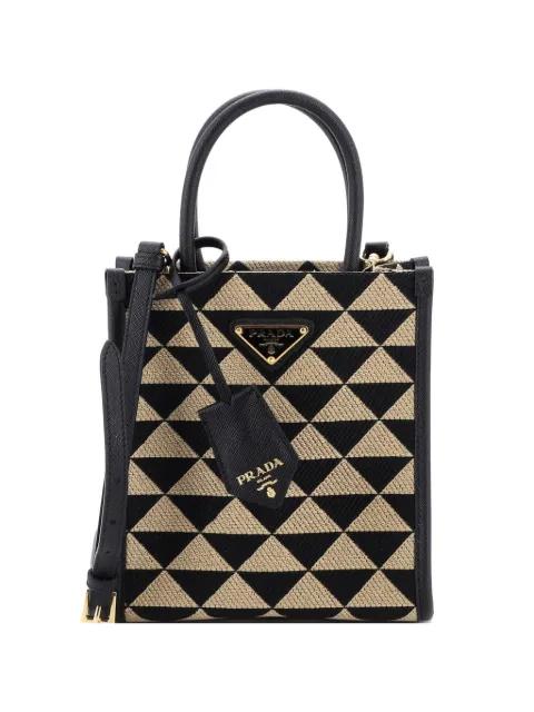 Symbole Shopper Tote Jacquard Mini crossbody bag by PRADA 