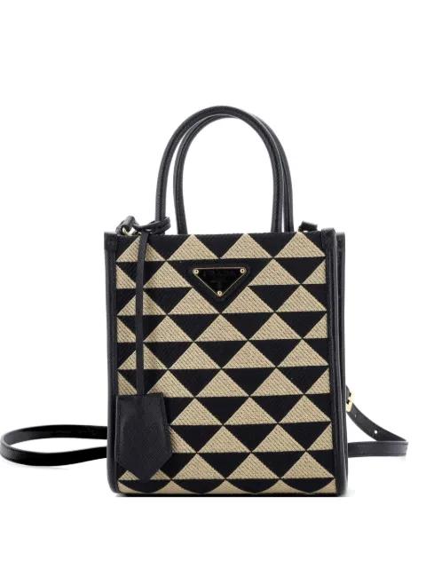 Symbole Shopper Tote Jacquard Mini crossbody bag by PRADA 