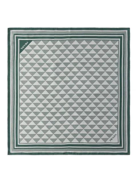 Symbole-pattern silk scarf by PRADA