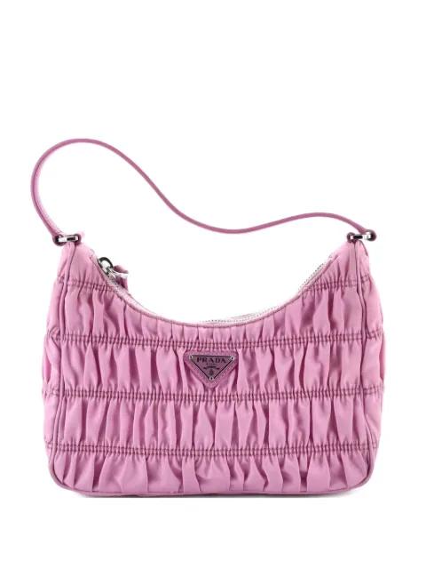 Tessuto Gaufre with Saffiano Mini hobo bag by PRADA 