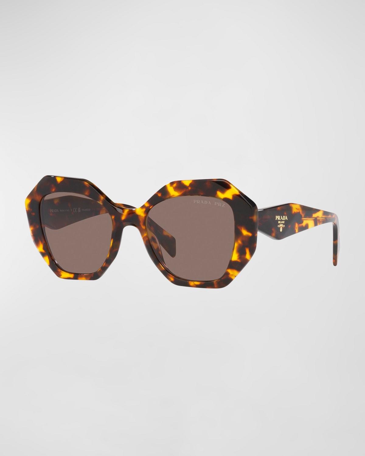 Tortoiseshell Geometric Acetate Cat-Eye Sunglasses by PRADA