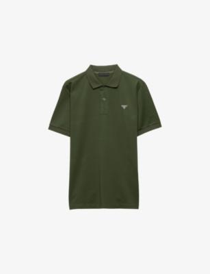 Triangle-Logo Cotton-Piqué Polo Shirt by PRADA