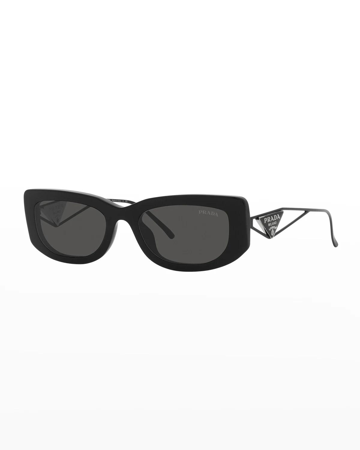 Triangle Logo Rectangle Acetate & Metal Sunglasses by PRADA