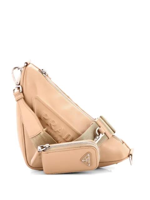 Triangle Logo Zip Leather Small crossbody bag by PRADA 