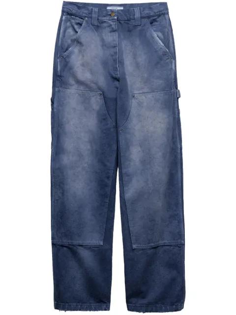 Triangle-logo cargo trousers by PRADA