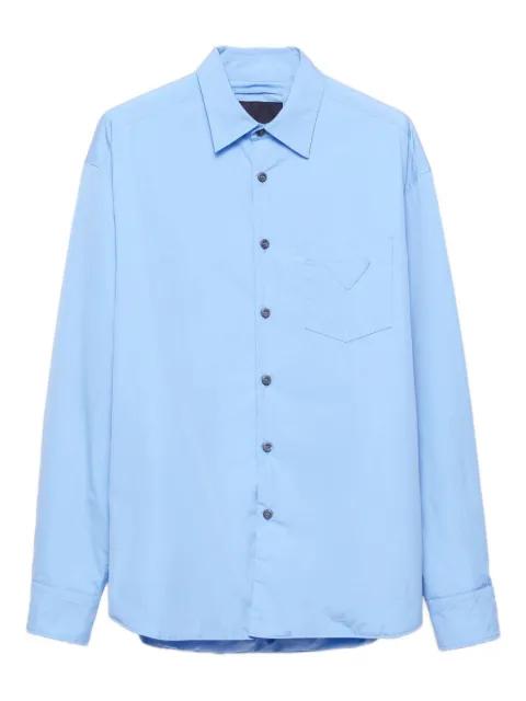 Triangle-logo cotton shirt by PRADA
