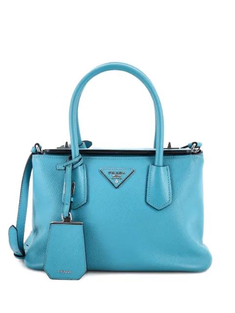 Turnlock Cuir Twin Saffiano Leather Small tote bag by PRADA 