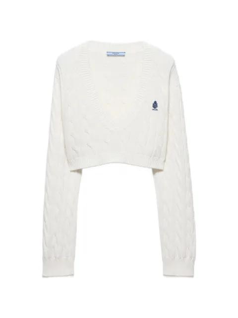 V-neck cotton sweater by PRADA