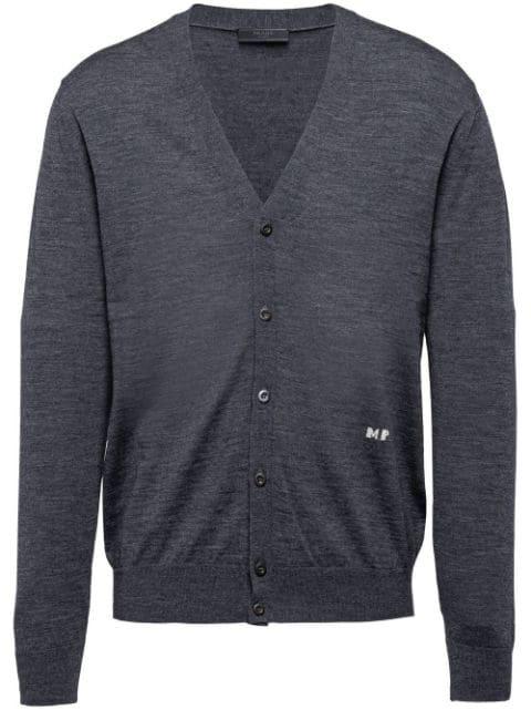 V-neck wool cardigan by PRADA