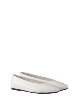 Women's Brushed Leather Ballerinas by PRADA