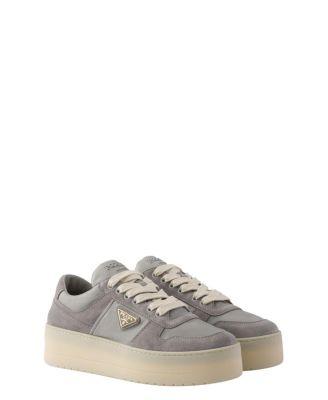 Women's Downtown Bold Re-Nylon and Suede Sneakers by PRADA