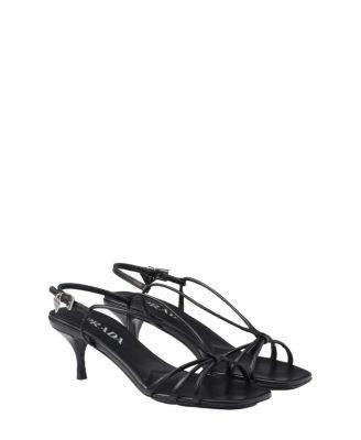 Women's Heeled Leather Sandals by PRADA