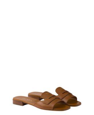 Women's Leather Slides by PRADA