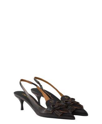 Women's Leather Slingback Pumps by PRADA