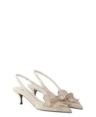 Women's Leather Slingback Pumps by PRADA