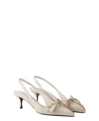 Women's Leather Slingback Pumps by PRADA