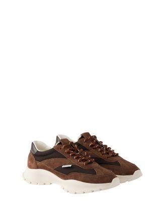 Women's Mesh Fabric And Suede Sneakers by PRADA