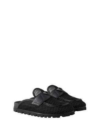 Women's Mesh Fabric Mules by PRADA