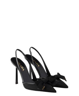 Women's Mesh Fabric Slingback Pumps by PRADA