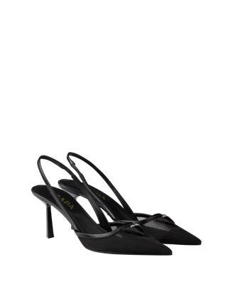 Women's Mesh Fabric Slingback Pumps by PRADA