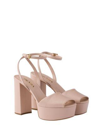 Women's Nappa Leather Platform Sandals by PRADA
