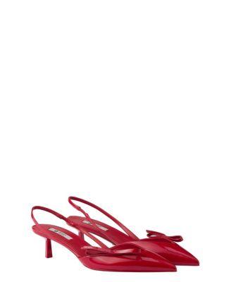 Women's Patent Leather Slingback Pumps by PRADA
