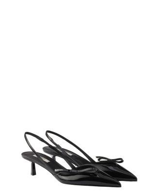 Women's Patent Leather Slingback Pumps by PRADA