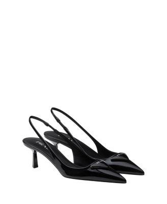 Women's Patent Leather Slingback Pumps by PRADA