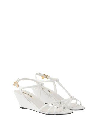Women's Patent Leather Wedge Sandals by PRADA Women's Patent Leather Wedge Sandals by PRADA