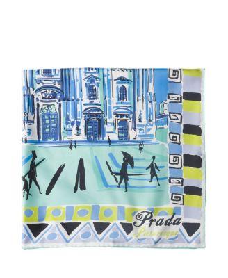 Women's Pittoresque Milan Print Silk Foulard 90 by PRADA