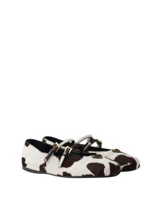 Women's Printed Leather Ballerinas by PRADA
