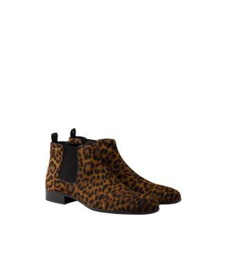 Women's Printed Leather Booties by PRADA