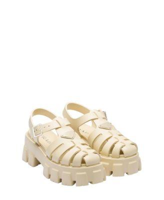 Women's Rubber Monolith Sandals by PRADA