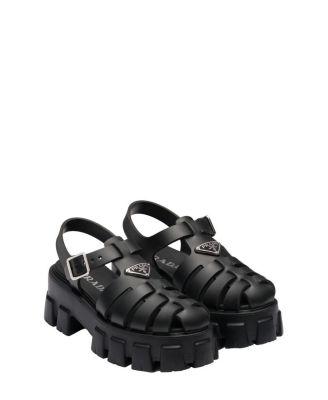Women's Rubber Monolith Sandals by PRADA