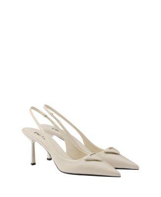 Women's Saffiano Patent Leather Slingback Pumps by PRADA