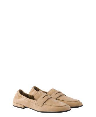 Women's Shuffle Nubuck Leather Loafers by PRADA