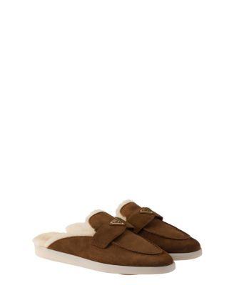 Women's Suede And Shearling Slippers by PRADA