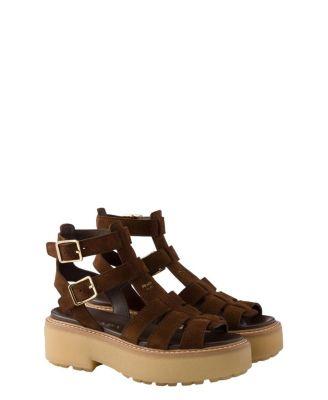 Women's Suede Gladiator Sandals by PRADA