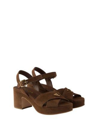 Women's Suede Platform Sandals by PRADA