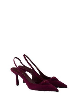 Women's Suede Slingback Pumps by PRADA