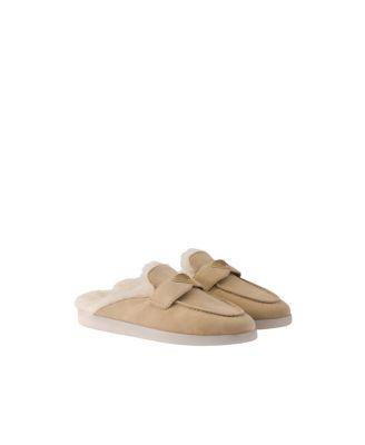 Women's Suede and Shearling Mules by PRADA