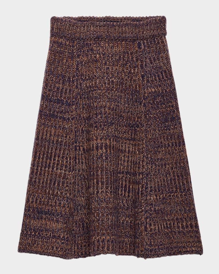 Wool-Cashmere Knit Midi Skirt by PRADA
