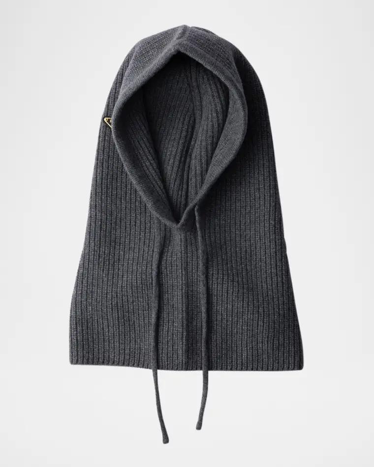 Wool-Cashmere Rib Knit Hood by PRADA