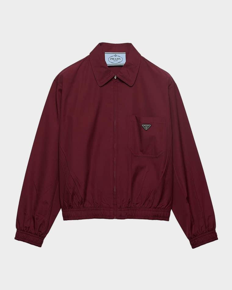 Zip-Front Poplin Jacket by PRADA