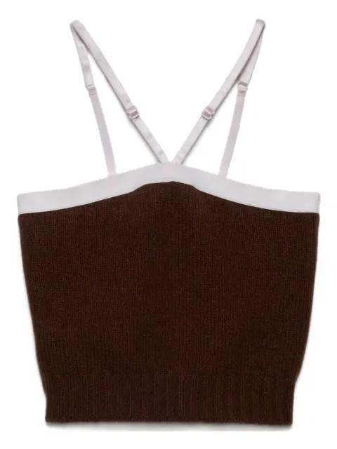 adjustable-straps knitted top by PRADA