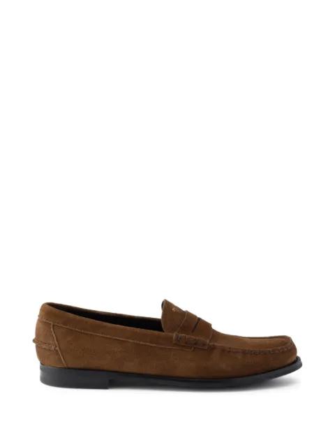 aged-effect suede loafers by PRADA