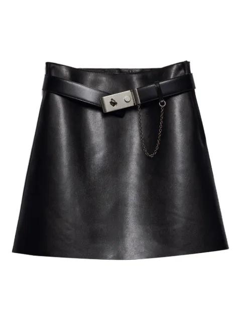 belted leather miniskirt by PRADA